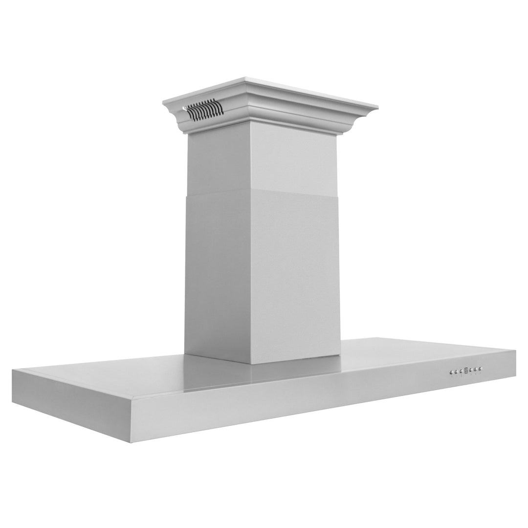 48" ZLINE CrownSoundâ„¢Ducted Vent Wall Mount Range Hood in Stainless Steel with Built-in Bluetooth Speakers (KECRN-BT-48)