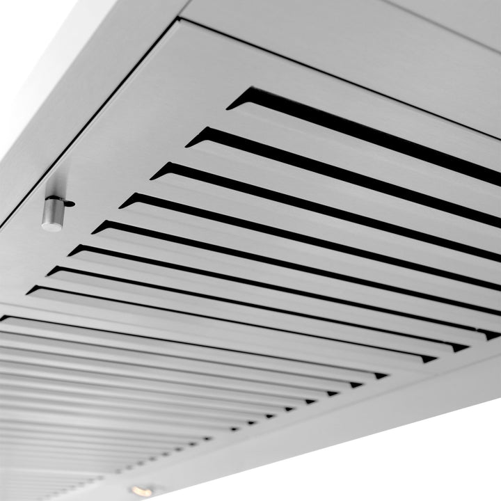 48" ZLINE CrownSoundâ„¢Ducted Vent Wall Mount Range Hood in Stainless Steel with Built-in Bluetooth Speakers (KL2CRN-BT-48)