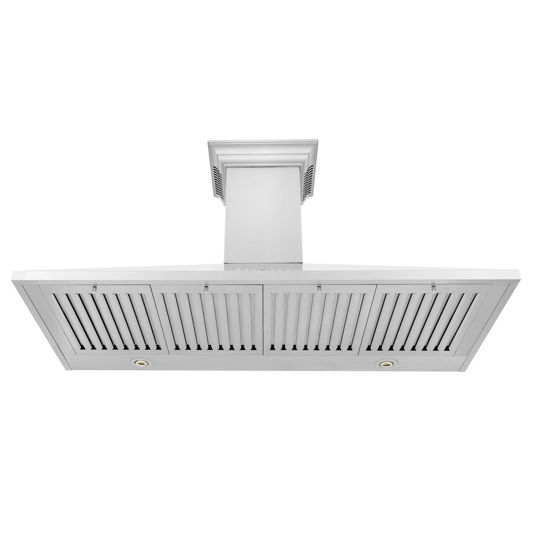 48" ZLINE CrownSoundâ„¢Ducted Vent Wall Mount Range Hood in Stainless Steel with Built-in Bluetooth Speakers (KL2CRN-BT-48)