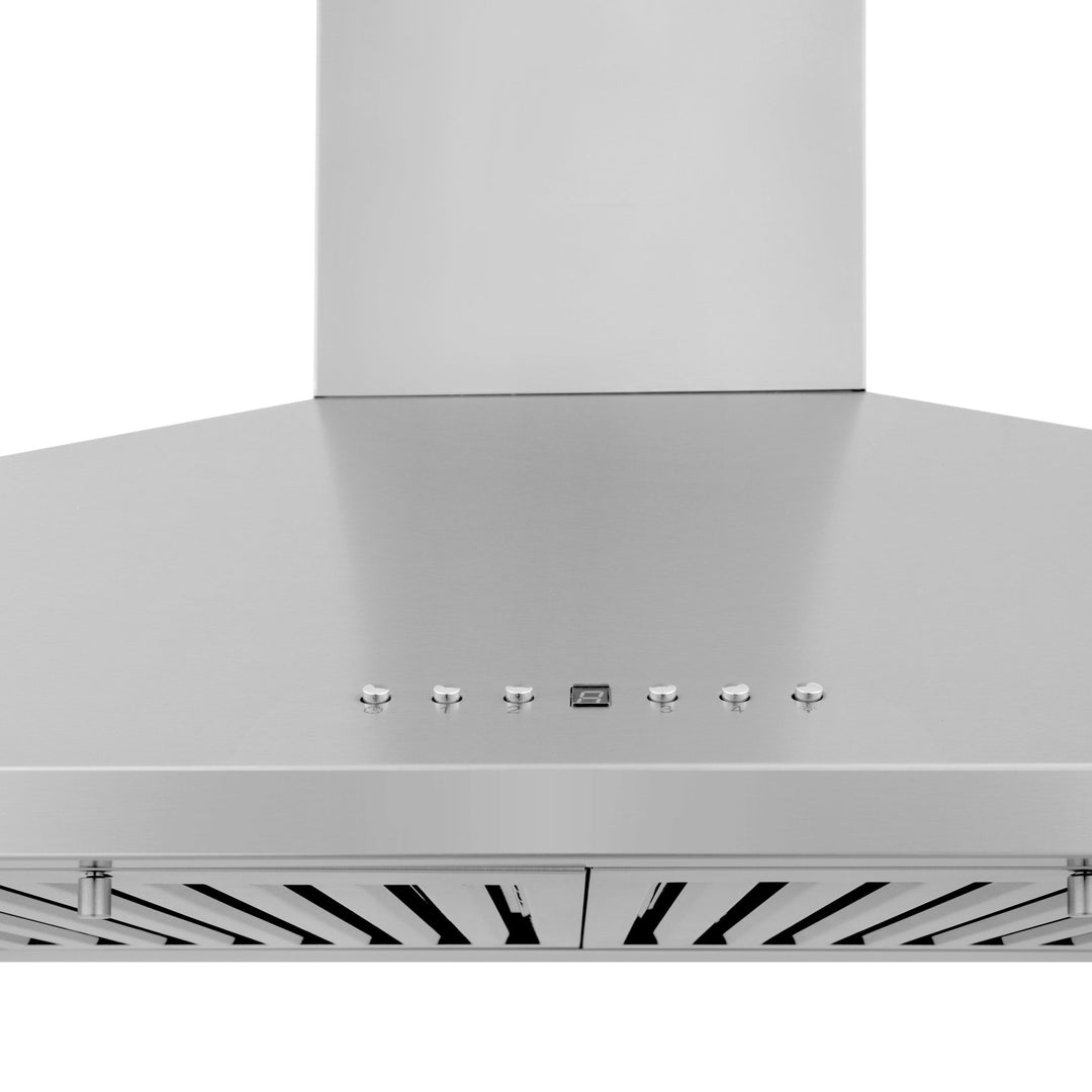 48" ZLINE CrownSoundâ„¢Ducted Vent Wall Mount Range Hood in Stainless Steel with Built-in Bluetooth Speakers (KL2CRN-BT-48)