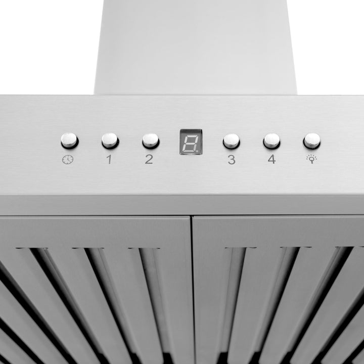 48" ZLINE CrownSoundâ„¢Ducted Vent Wall Mount Range Hood in Stainless Steel with Built-in Bluetooth Speakers (KL3CRN-BT-48)