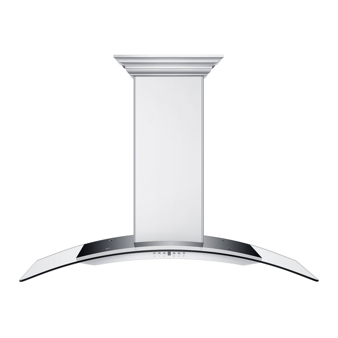 48" ZLINE CrownSoundâ„¢Ducted Vent Wall Mount Range Hood in Stainless Steel with Built-in Bluetooth Speakers (KN4CRN-BT-48)