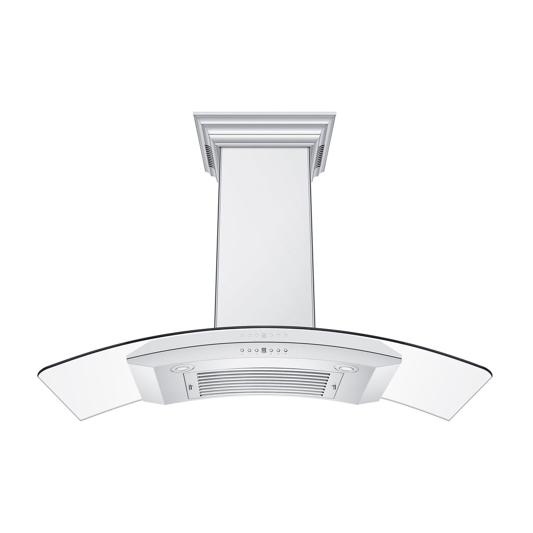 48" ZLINE CrownSoundâ„¢Ducted Vent Wall Mount Range Hood in Stainless Steel with Built-in Bluetooth Speakers (KN4CRN-BT-48)