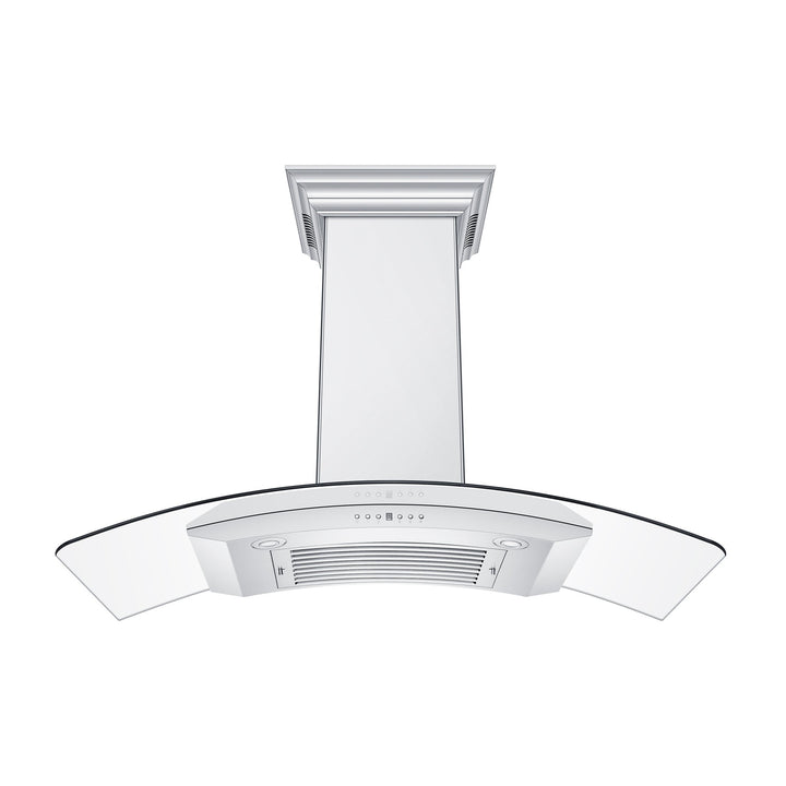 48" ZLINE CrownSoundâ„¢Ducted Vent Wall Mount Range Hood in Stainless Steel with Built-in Bluetooth Speakers (KN4CRN-BT-48)