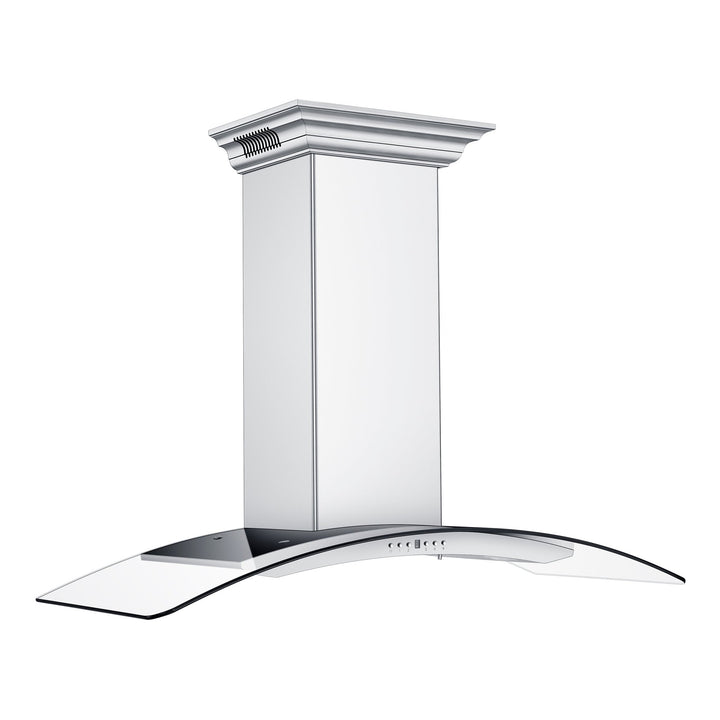 48" ZLINE CrownSoundâ„¢Ducted Vent Wall Mount Range Hood in Stainless Steel with Built-in Bluetooth Speakers (KN4CRN-BT-48)
