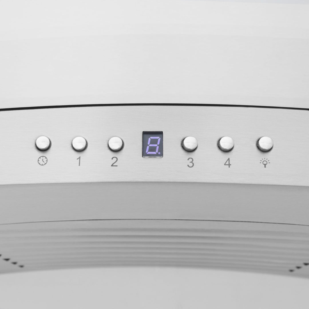 48" ZLINE CrownSoundâ„¢Ducted Vent Wall Mount Range Hood in Stainless Steel with Built-in Bluetooth Speakers (KN4CRN-BT-48)