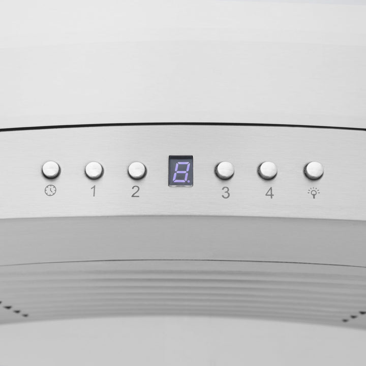 48" ZLINE CrownSoundâ„¢Ducted Vent Wall Mount Range Hood in Stainless Steel with Built-in Bluetooth Speakers (KN4CRN-BT-48)