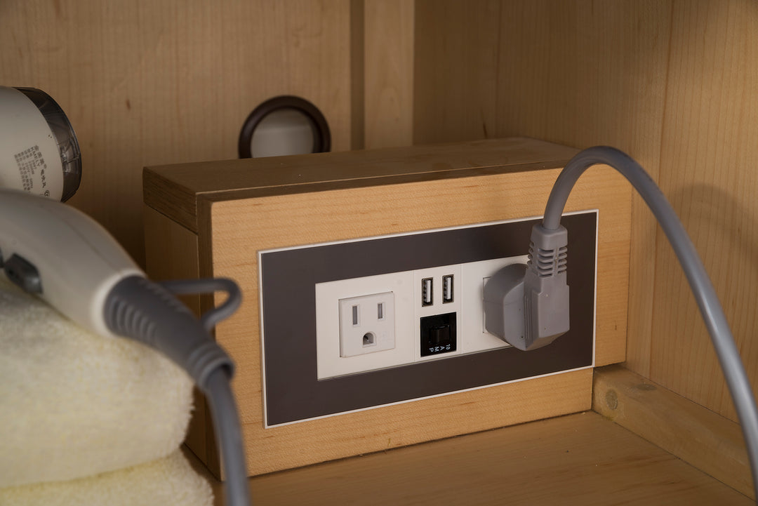 Columbia 72" Double Wall Mount Vanity, Ash Gray, Radiant Gold w/ Glossy White Composite Stone Top