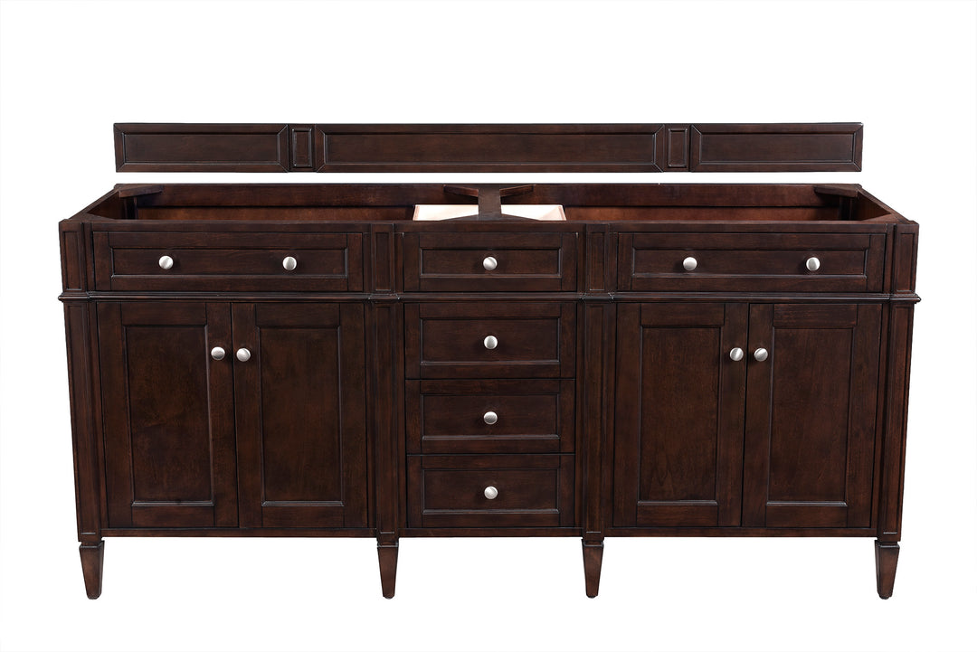 Brittany 72" Double Vanity Cabinet, Burnished Mahogany