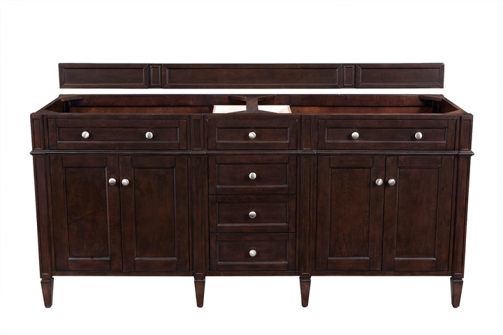 Brittany 72" Double Vanity Cabinet, Burnished Mahogany