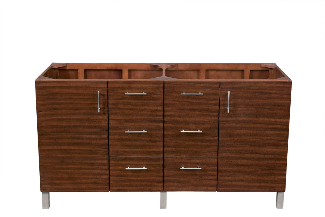 Metropolitan 60" Double Vanity Cabinet, American Walnut