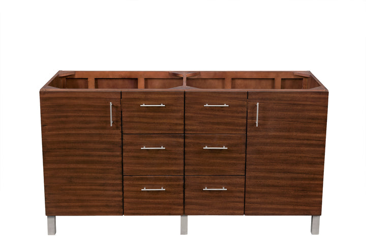 Metropolitan 60" Double Vanity Cabinet, American Walnut
