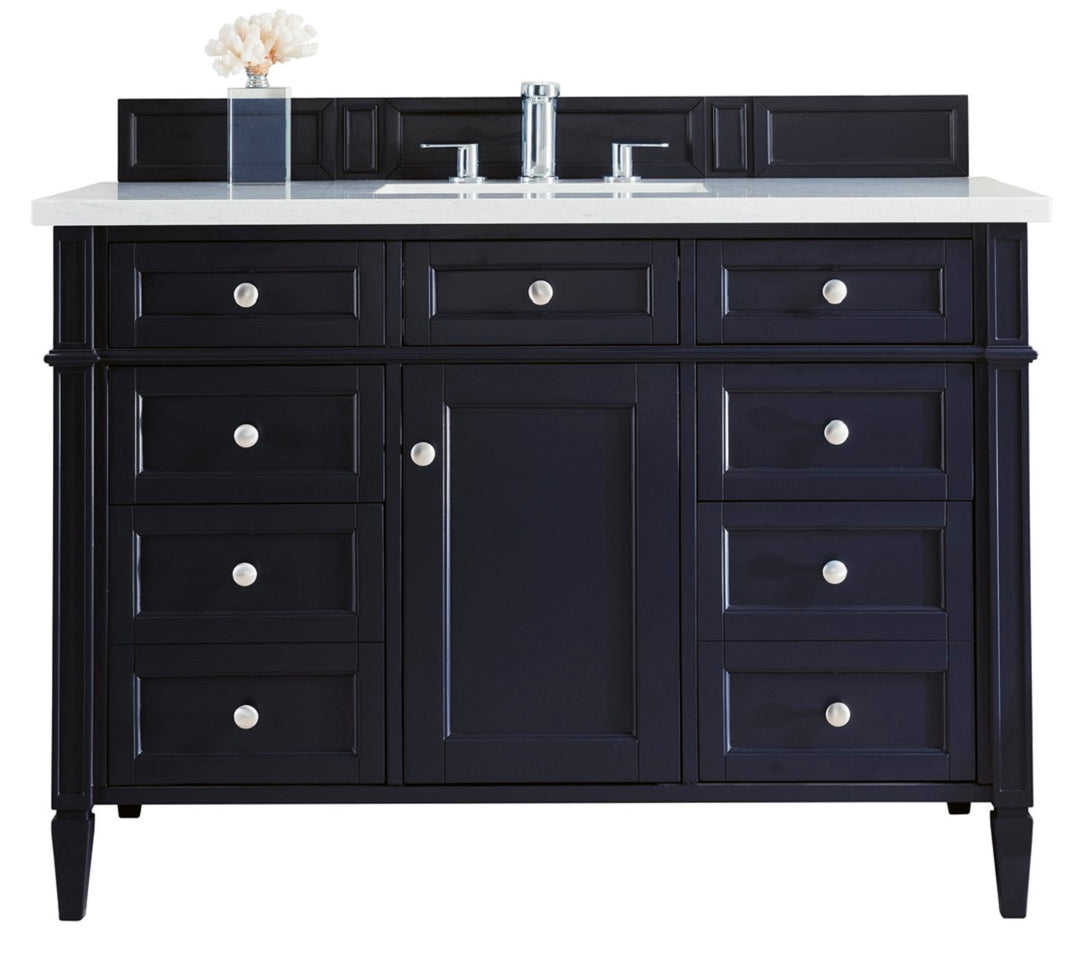 Brittany 48" Single Vanity, Victory Blue w/ 3 CM Eternal Jasmine Pearl Silestone Top w/FreePower Wireless Charger
