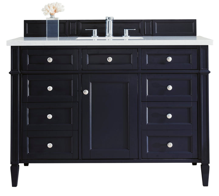 Brittany 48" Single Vanity, Victory Blue w/ 3 CM Eternal Jasmine Pearl Silestone Top w/FreePower Wireless Charger