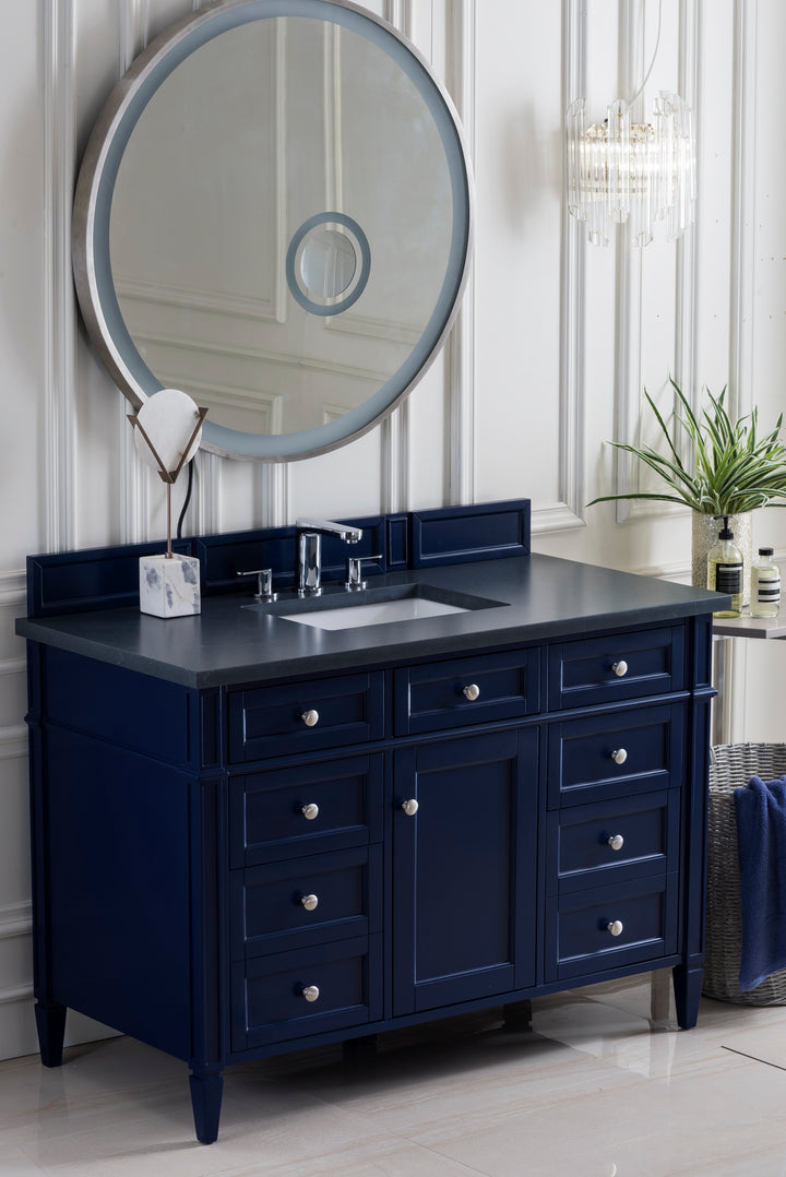 Brittany 48" Single Vanity, Victory Blue w/ 3 CM Charcoal Soapstone Silestone Top