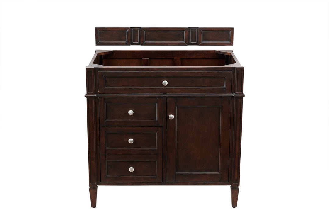 Brittany 36" Single Vanity Cabinet, Burnished Mahogany