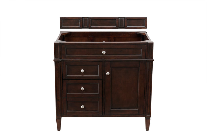 Brittany 36" Single Vanity Cabinet, Burnished Mahogany