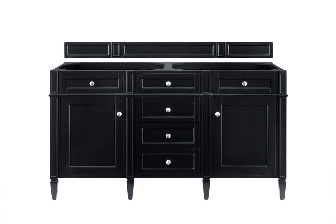 Brittany 60" Double Vanity Cabinet, Black Onyx