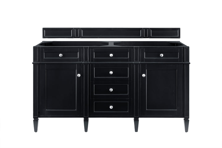 Brittany 60" Double Vanity Cabinet, Black Onyx