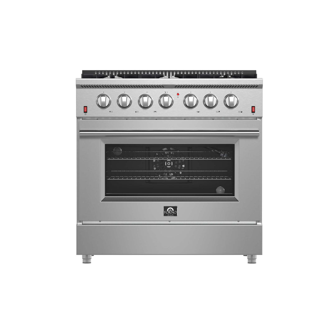 Forno Galiano 36-Inch Freestanding Gas Range, Stainless Steel, 6 Burners, Energy Efficient