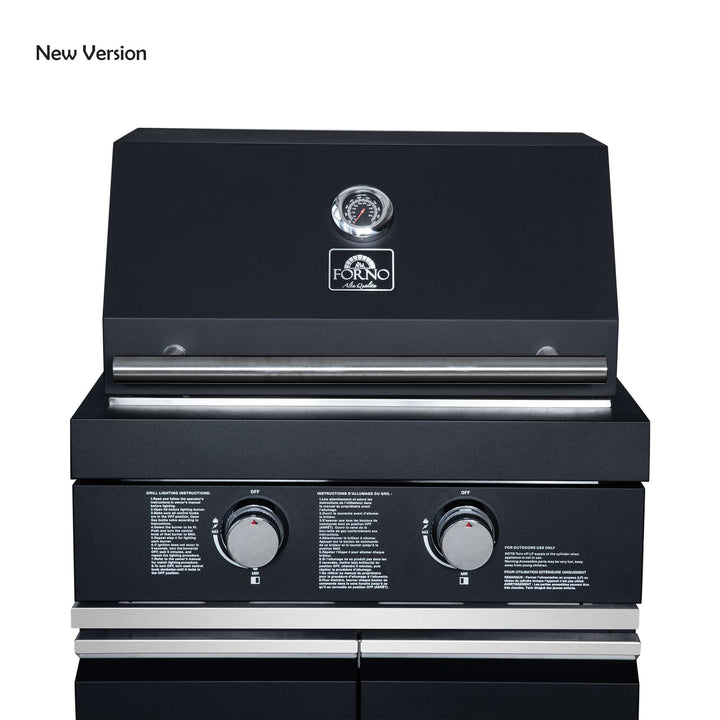Forno All’Aperto 99,600 BTU Outdoor Kitchen, 5 Burners, Infrared Burners, Side Burner, Black Sintered Stone Countertops, Gas Pizza Oven, Sink Module, Bar & Beverage Center