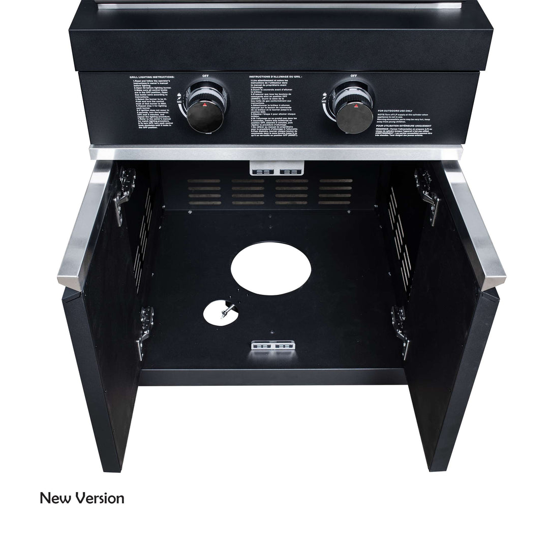 Forno All’Aperto 99,600 BTU Outdoor Kitchen, 5 Burners, Infrared Burners, Side Burner, Black Sintered Stone Countertops, Gas Pizza Oven, Sink Module, Bar & Beverage Center