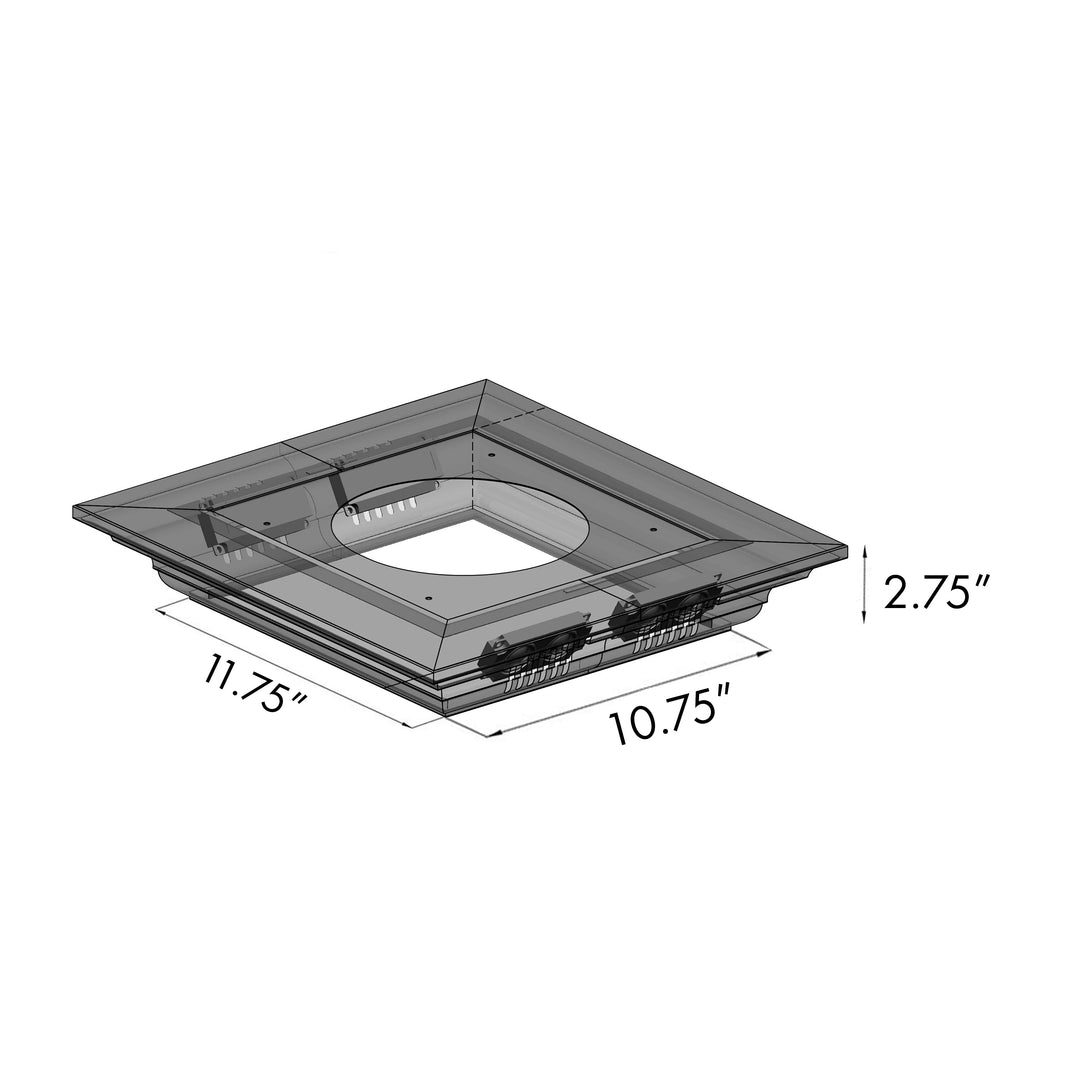 36" ZLINE CrownSoundâ„¢Ducted Vent Island Mount Range Hood in Stainless Steel with Built-in Bluetooth Speakers (GL9iCRN-BT-36)