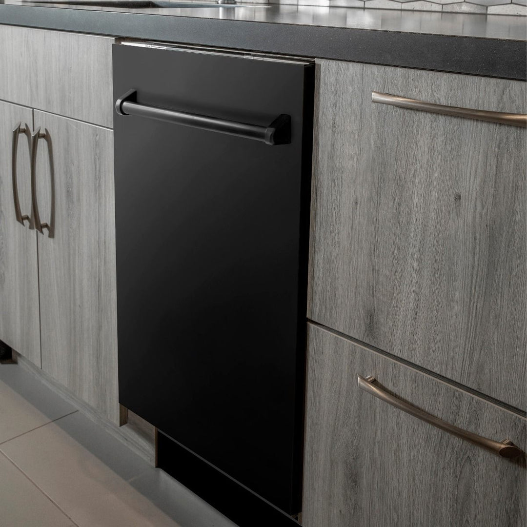 ZLINE Appliance Package - 30 in. Dual Fuel Range, Range Hood & Dishwasher in Black Stainless Steel, 3KP-RABRH30-DW