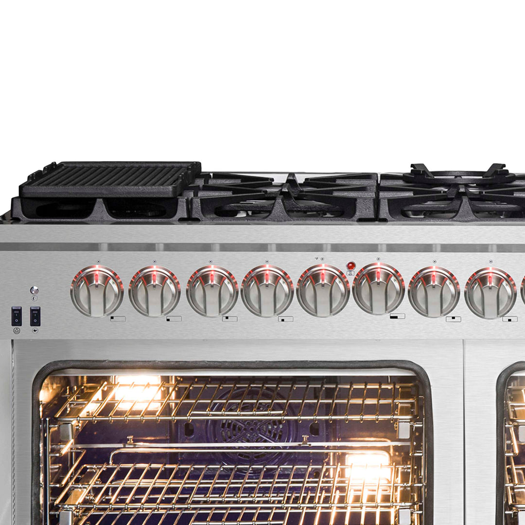 Forno Capriasca 60-Inch Freestanding Dual Fuel Range, 10 Burners, True Convection Oven