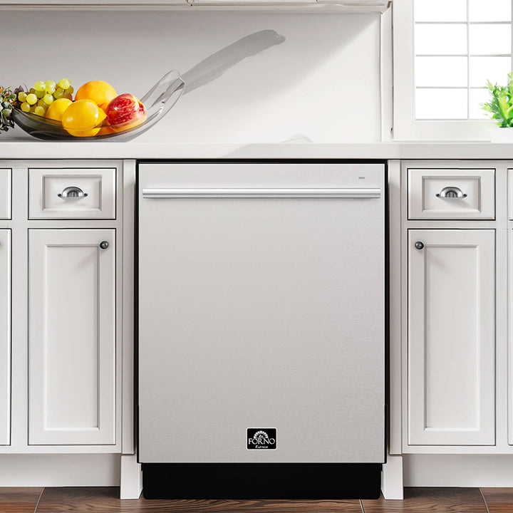 Forno Romano 24-Inch Built-In Dishwasher, Stainless Steel Finish, Stainless Steel Tub, 49 dBA, Energy Star Certified