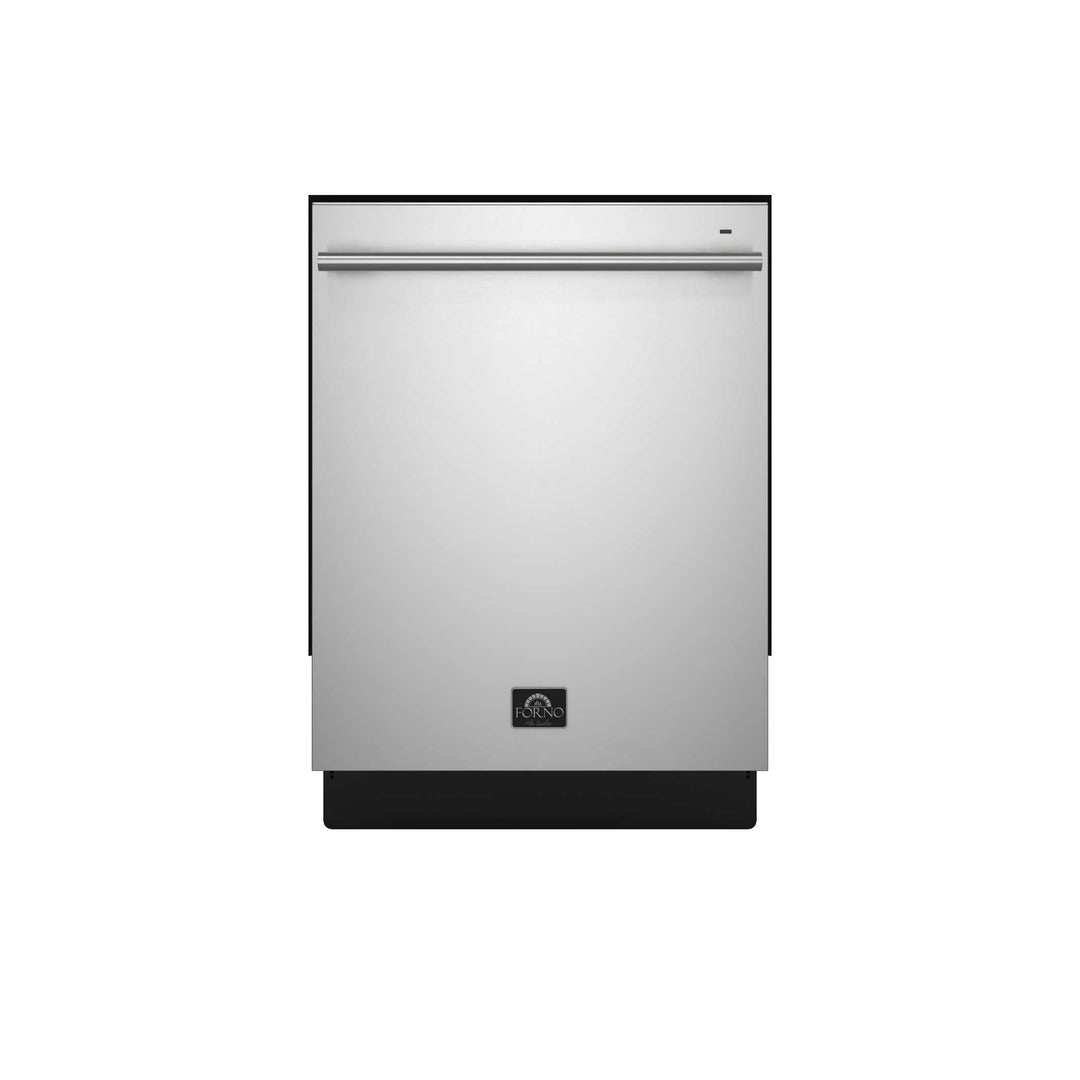 FORNO Premium 4-Piece Kitchen Bundle - 30" Electric Range, 30" Range Hood, 31" French Door Refrigerator, 24" Built-In Dishwasher, Stainless Steel - FBDL-010-01US