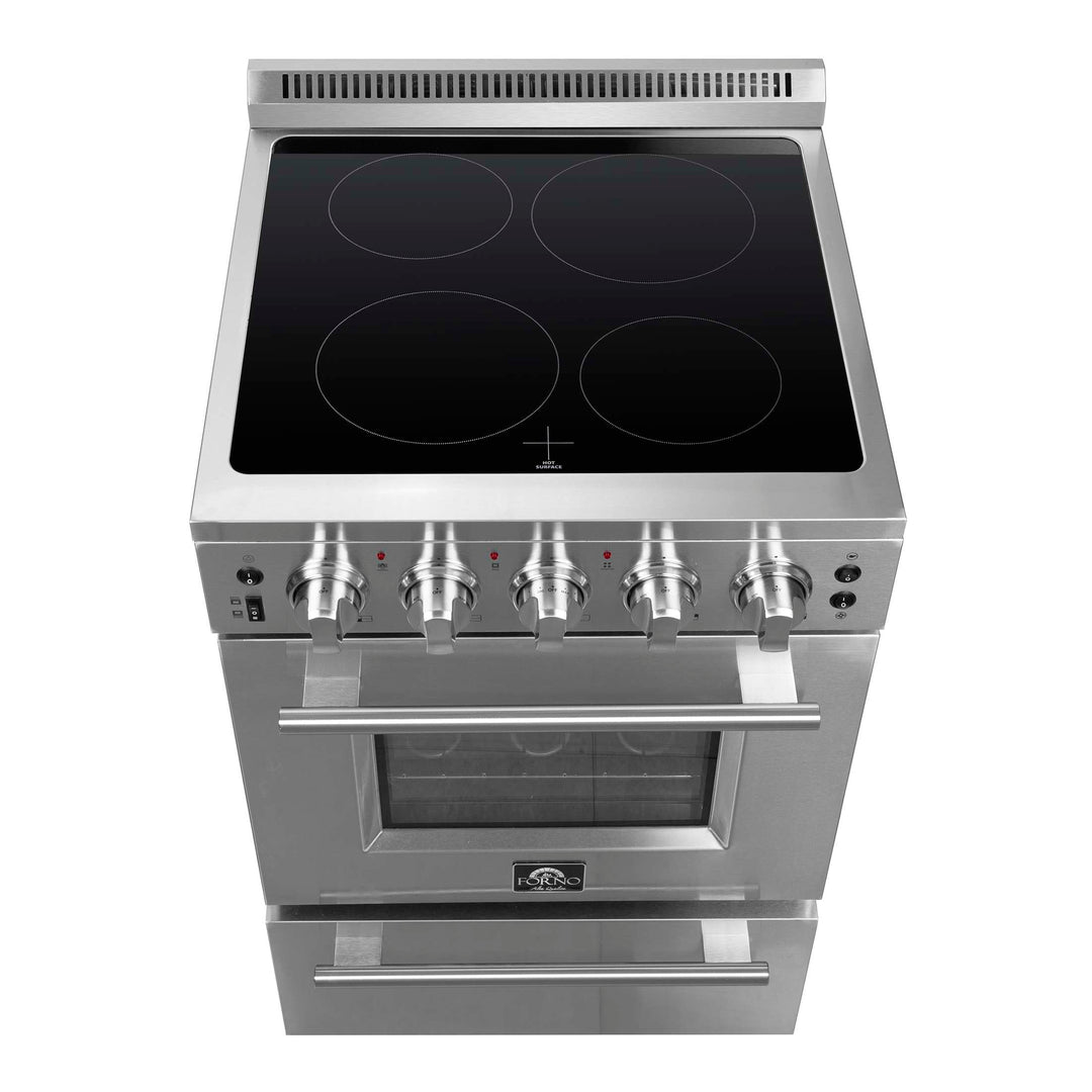 Forno Loiano 24 Inch Freestanding Electric Range Stainless Steel with Storage Drawer