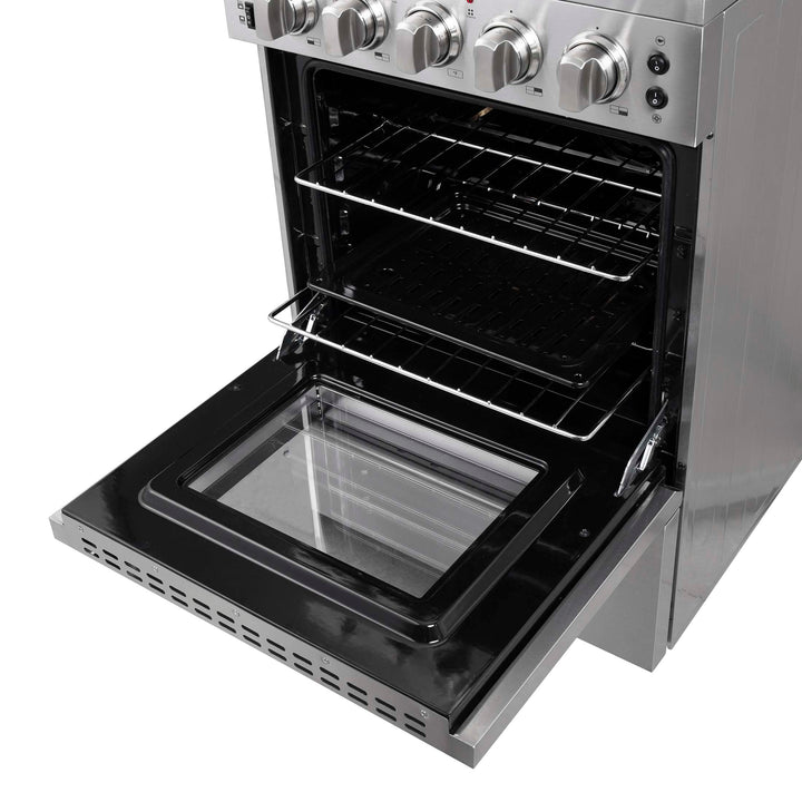 Forno Loiano 24 Inch Freestanding Electric Range Stainless Steel with Storage Drawer