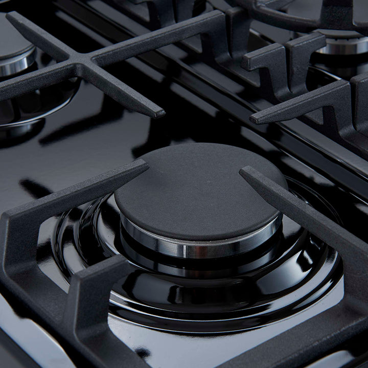 Forno Leonardo 30-Inch Stainless Steel Gas Range, 5 Sealed Burners (Totaling 39,500 BTU), 5 cu.ft. Convection Oven, Continuous Cast Iron Grates, Black Enamel Interior, Auto Re-Ignition, LP Conversion Kit Included