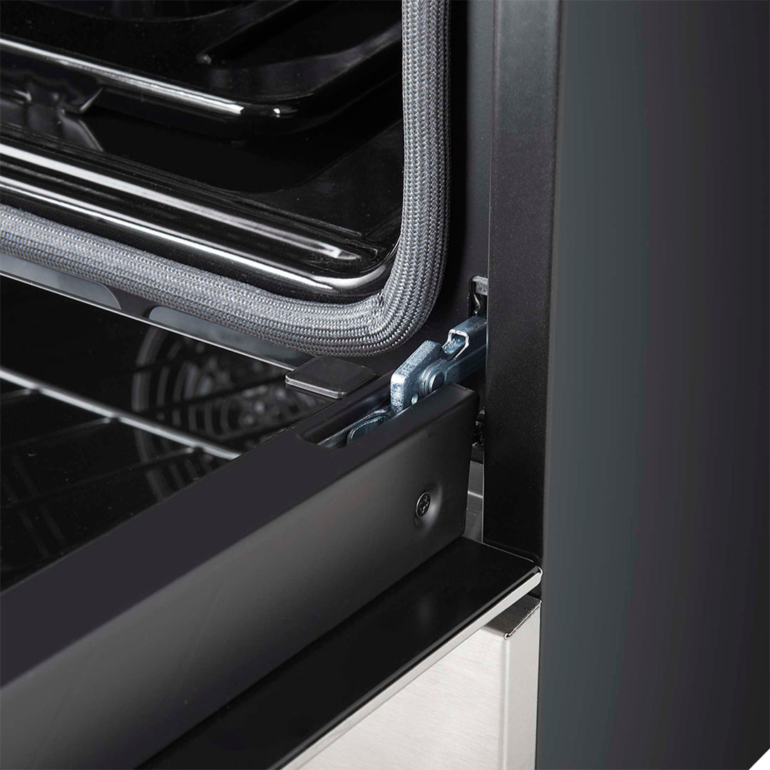 Forno Leonardo 30-Inch Stainless Steel Gas Range, 5 Sealed Burners (Totaling 39,500 BTU), 5 cu.ft. Convection Oven, Continuous Cast Iron Grates, Black Enamel Interior, Auto Re-Ignition, LP Conversion Kit Included