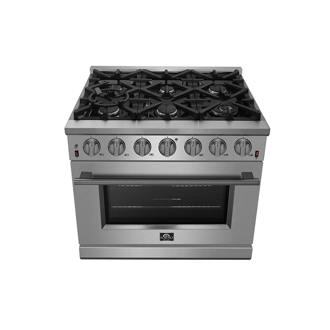 Forno Massimo 36-Inch Freestanding Gas Range, 6 Sealed Burners, Convection Oven, Energy Efficient