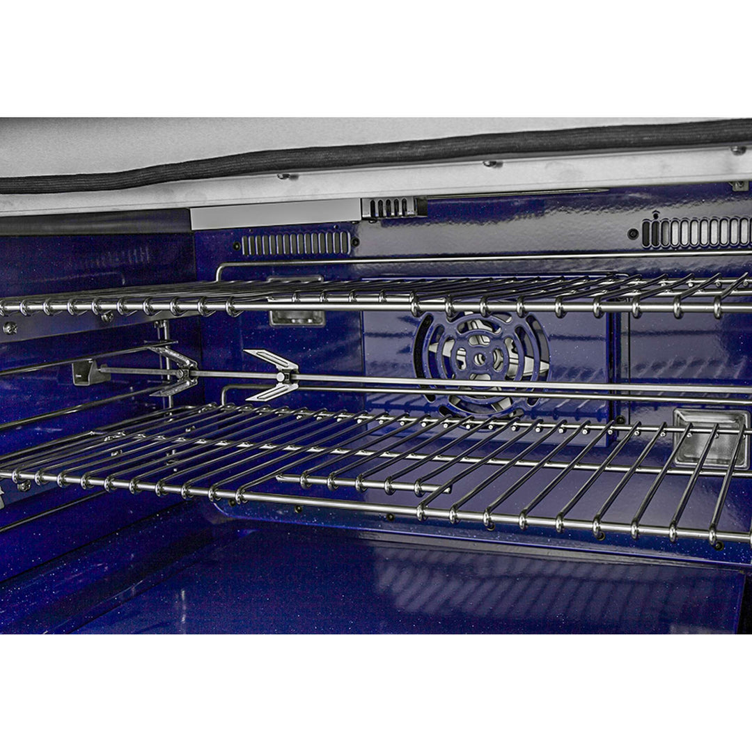 Forno Capriasca 36-Inch Gas Range, Stainless Steel, 6 Brass Burners, 120,000 BTU, Convection Oven, Energy Efficient