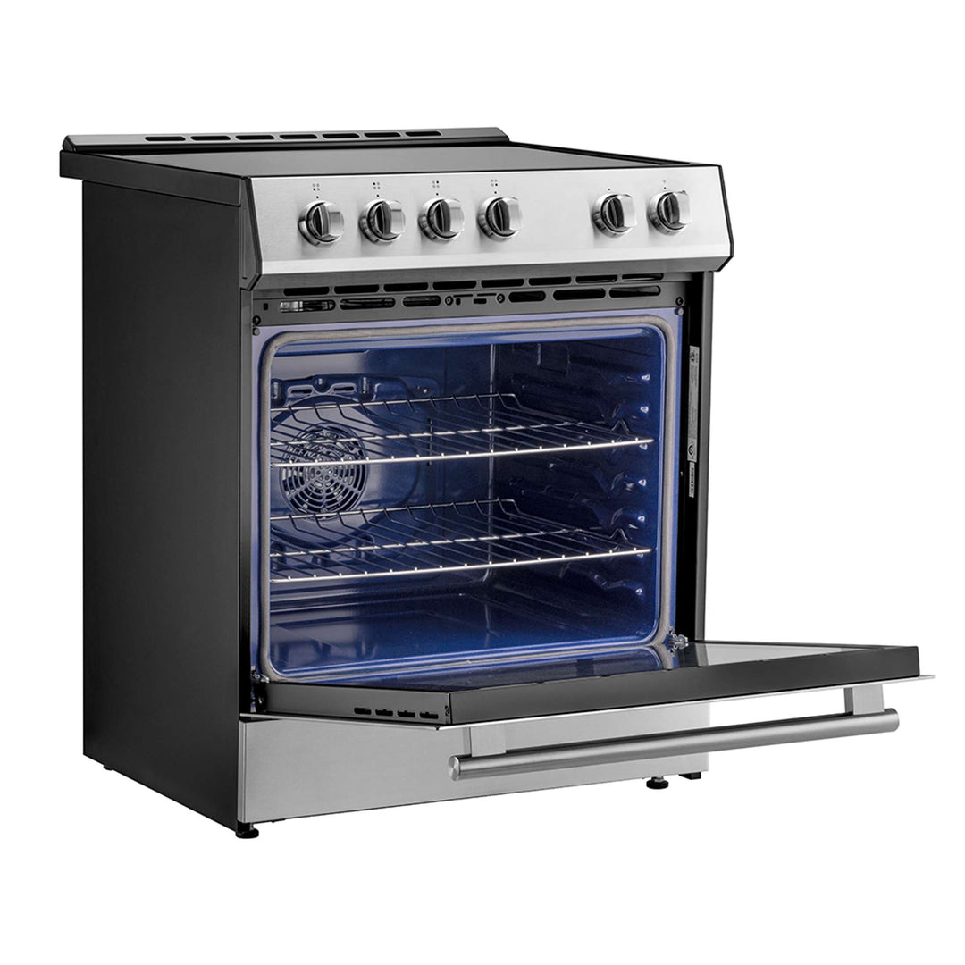 Forno Leonardo Espresso 30-Inch Slide-In Stainless Steel Induction Range, Convection Oven, 5 Cooking Zones