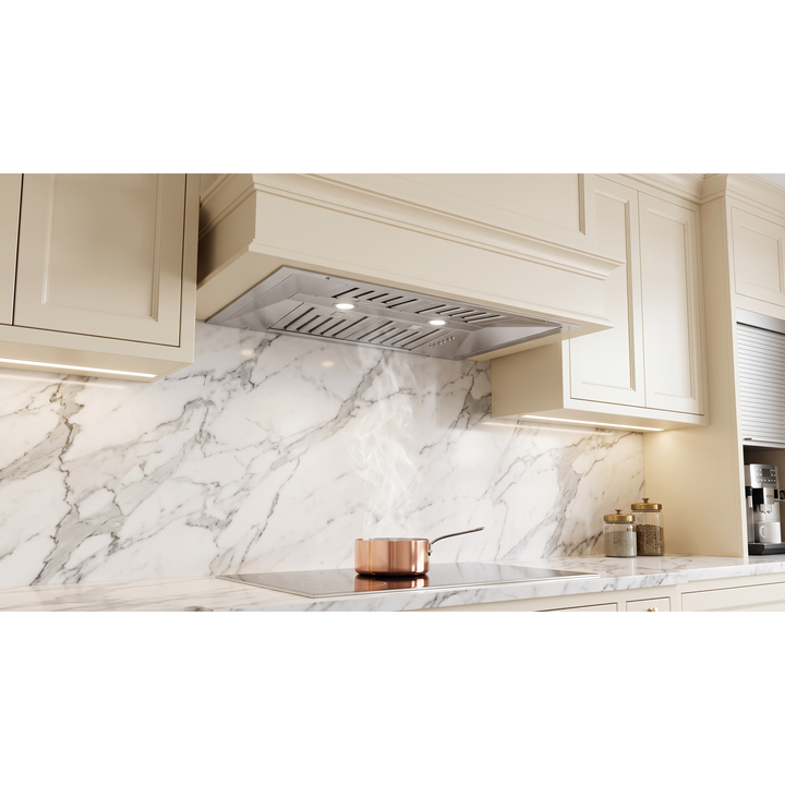 Forno Altilia 36-Inch Insert Range Hood, Stainless Steel, LED Lighting, Baffle Filters