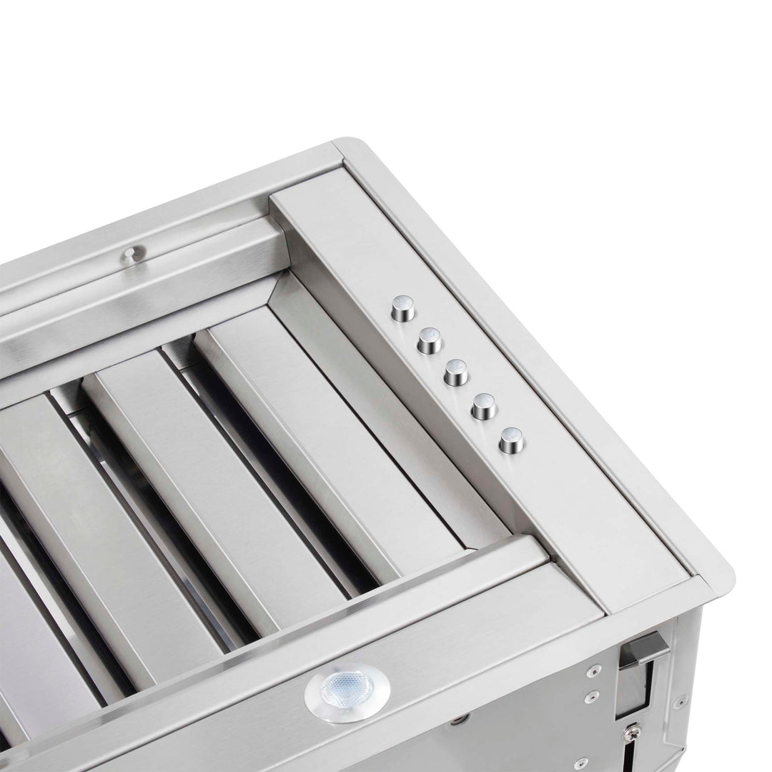 Forno Frassanito 48-Inch Recessed Range Hood, Stainless Steel Baffle Filters, LED Lighting