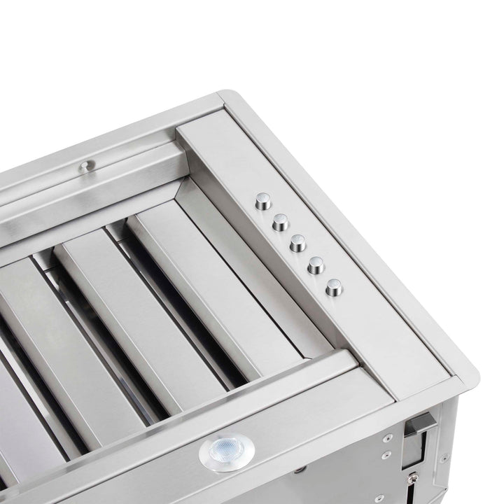 Forno Frassanito 48-Inch Recessed Range Hood, Stainless Steel Baffle Filters, LED Lighting