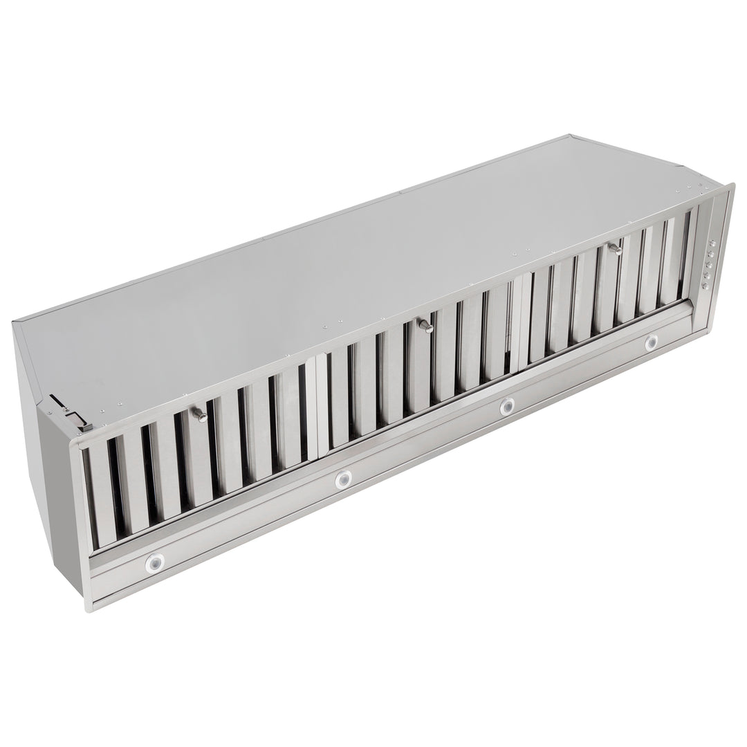 Forno Frassanito 48-Inch Recessed Range Hood, Stainless Steel Baffle Filters, LED Lighting