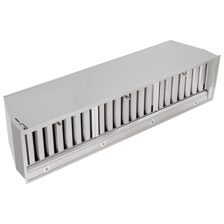 Forno Frassanito 48-Inch Recessed Range Hood, Stainless Steel Baffle Filters, LED Lighting