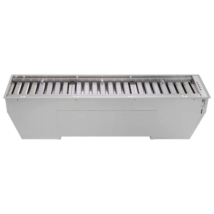 Forno Frassanito 48-Inch Recessed Range Hood, Stainless Steel Baffle Filters, LED Lighting