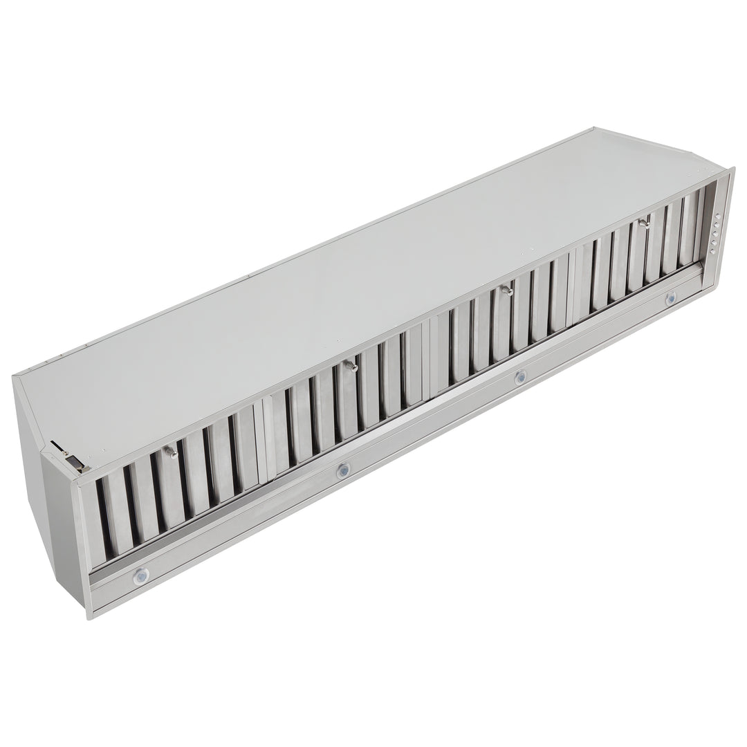 Forno Frassanito 60-Inch Recessed Range Hood, Stainless Steel Baffle Filters, LED Lighting