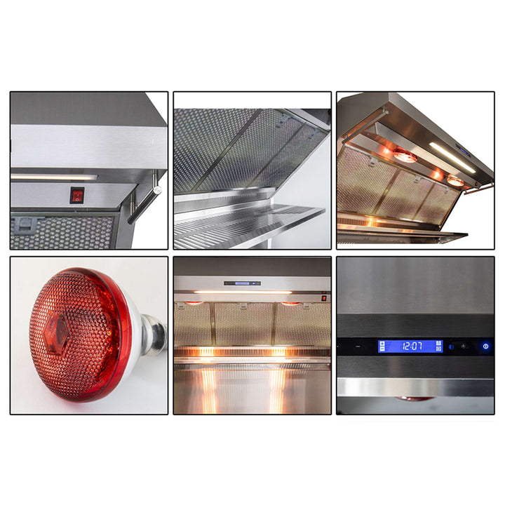 Forno Savona 48-Inch Wall Mount Range Hood, Hybrid Filters, Backsplash Included