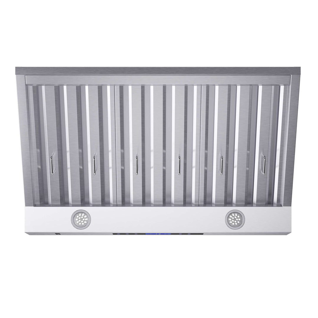 Forno Palazzo 36-Inch Wall Mounted Range Hood, Stainless Steel, Heavy Duty Baffle Filters, Remote Control