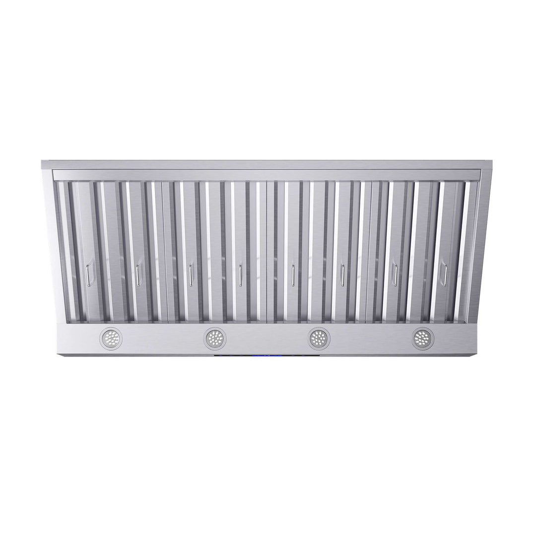 Forno Palazzo 48-Inch Wall Mounted Range Hood, Stainless Steel, Heavy Duty Baffle Filters, Remote Control