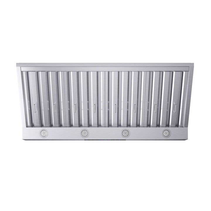 Forno Palazzo 48-Inch Wall Mounted Range Hood, Stainless Steel, Heavy Duty Baffle Filters, Remote Control