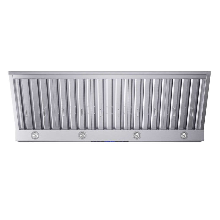 Forno Palazzo 60-Inch Wall Mounted Range Hood, Stainless Steel, Heavy Duty Baffle Filters, Remote Control